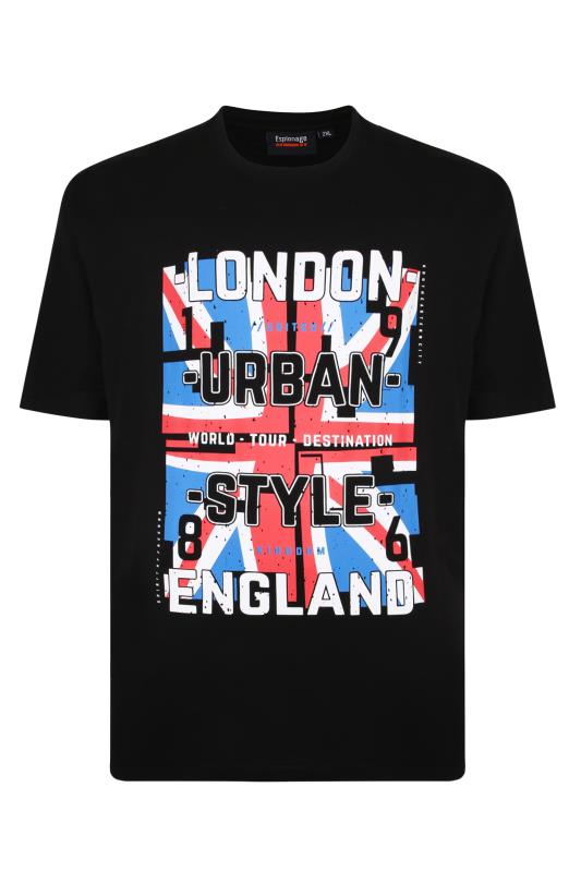 ESPIONAGE Big & Tall Black 'London Urban' Graphic T-Shirt_F.jpg