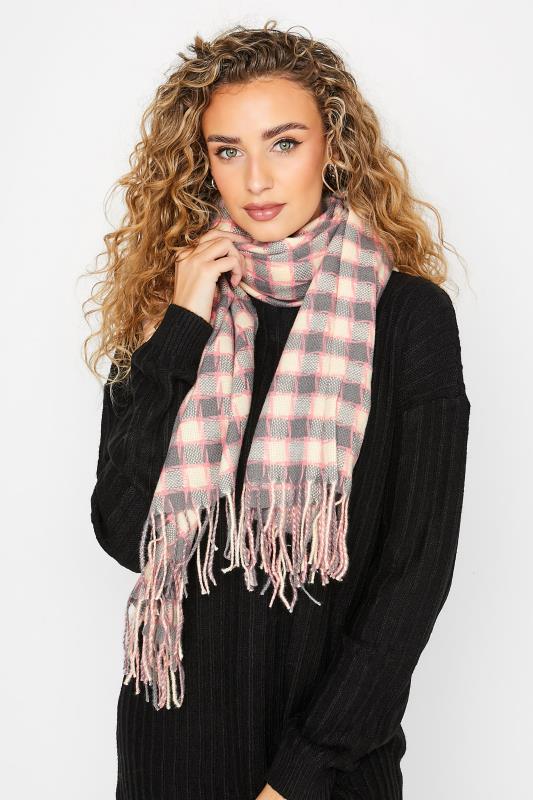 Neutral Check Tassel Scarf | Yours Clothing 1