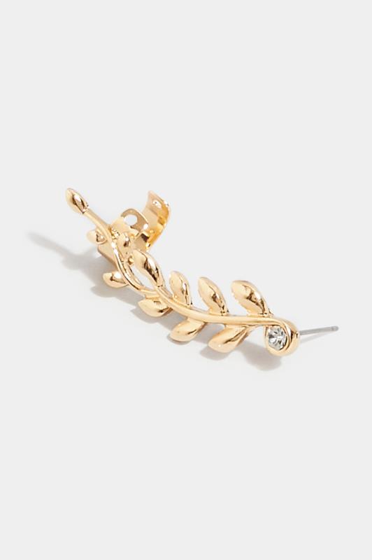 Gold Tone Leaf Cuff Earring | Yours Clothing 3