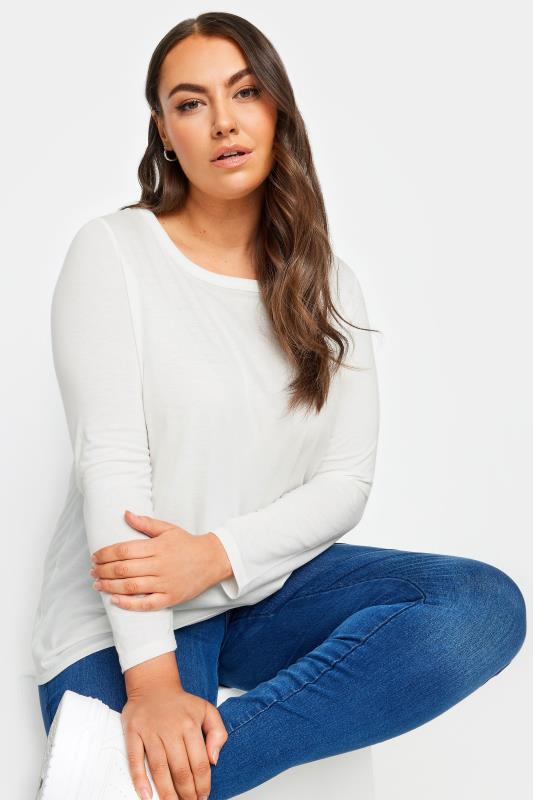 YOURS Plus Size White Long Sleeve Top | Yours Clothing 4