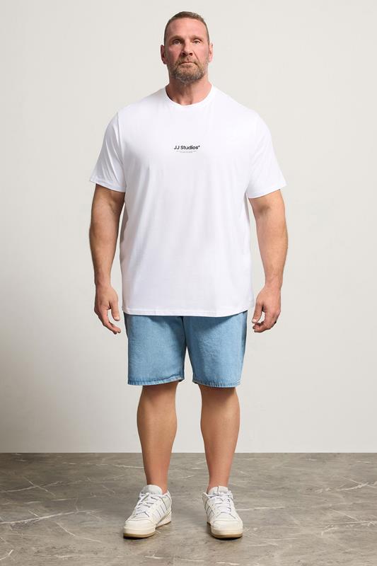 JACK & JONES Big & Tall White Crewneck T-Shirt | BadRhino 1
