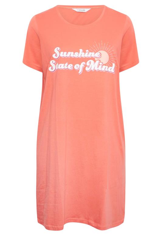 YOURS Plus Size Orange 'Sunshine State' Nightdress | Yours Clothing 5