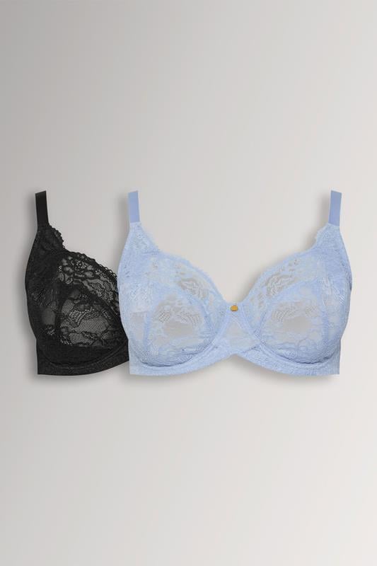  YOURSET 2 PACK Curve Blue Non-Padded Underwired Bras