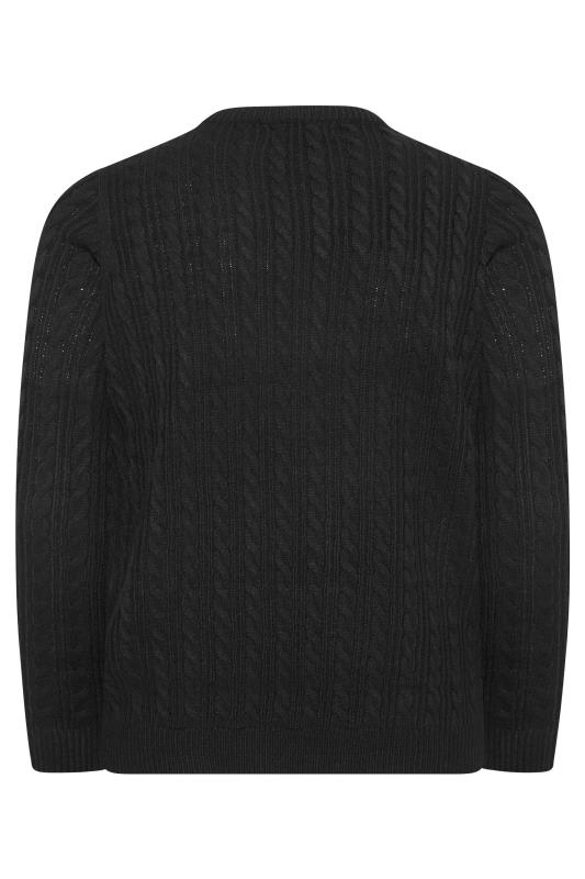 BadRhino Big & Tall Black Essential Cable Knitted Jumper 4