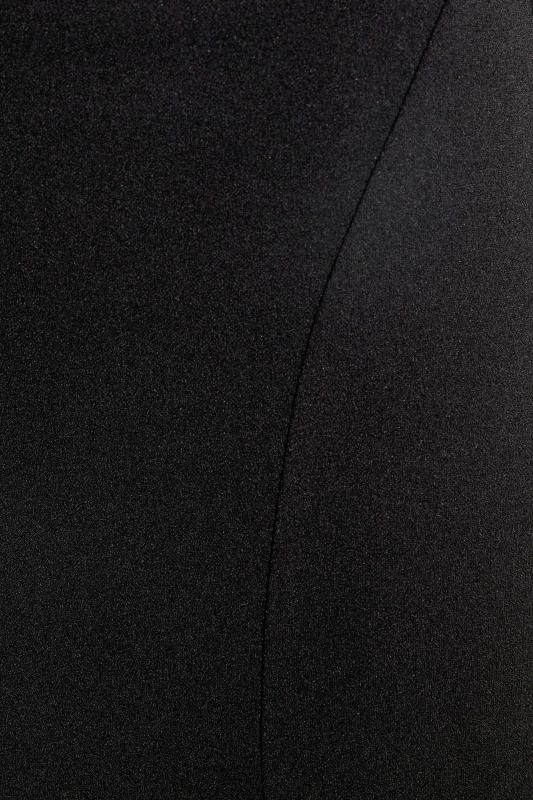 Petite Black Scuba One Shoulder Midi Dress | PixieGirl 5
