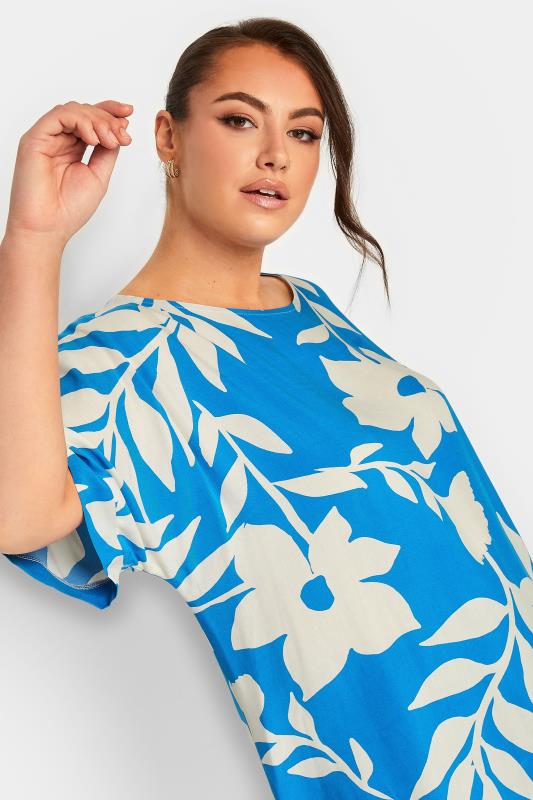 YOURS Curve Plus Size Blue Floral Top | Yours Clothing  4