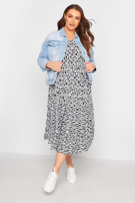 Grey Jersey Frill Sleeve Midaxi Smock Dress