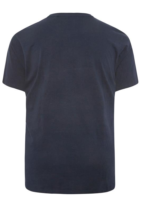 BadRhino Big & Tall Navy Blue Cut & Sew Chest Panel T-Shirt_BK.jpg