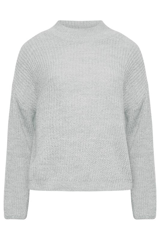 LTS Tall Grey Funnel Neck Knitted Jumper | Long Tall Sally  6