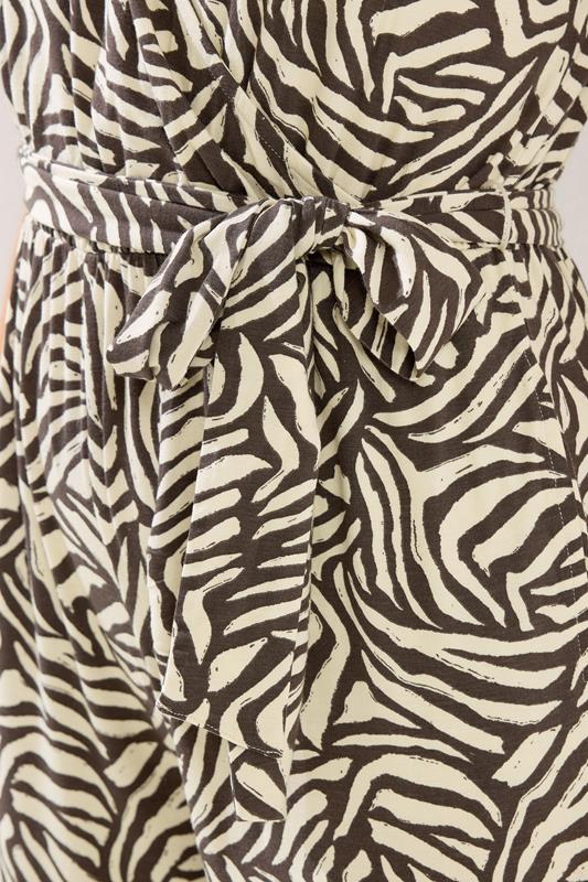 LTS Tall Women's Chocolate Brown Zebra Wrap Jumpsuit | Long Tall Sally 5