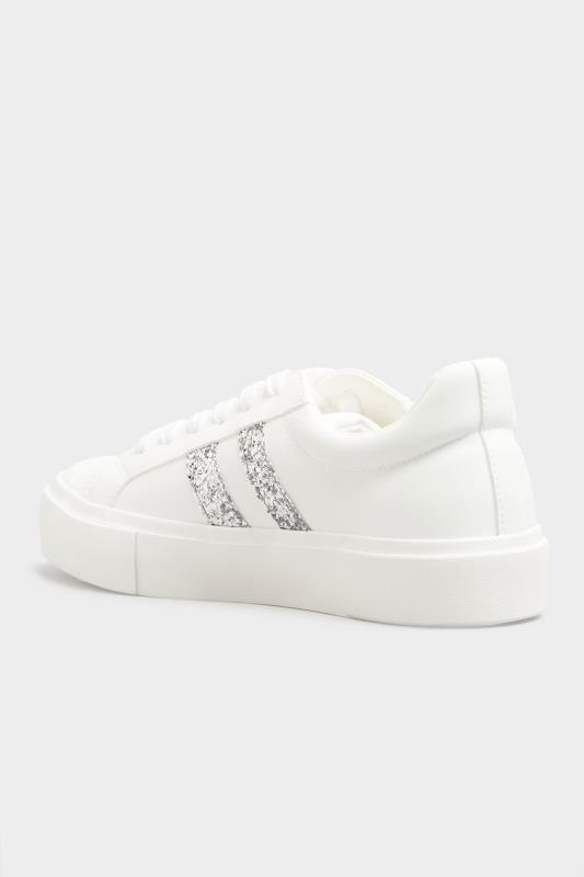 LIMITED COLLECTION White & Silver Stripe Flatform Trainers in Regular Fit_D.jpg