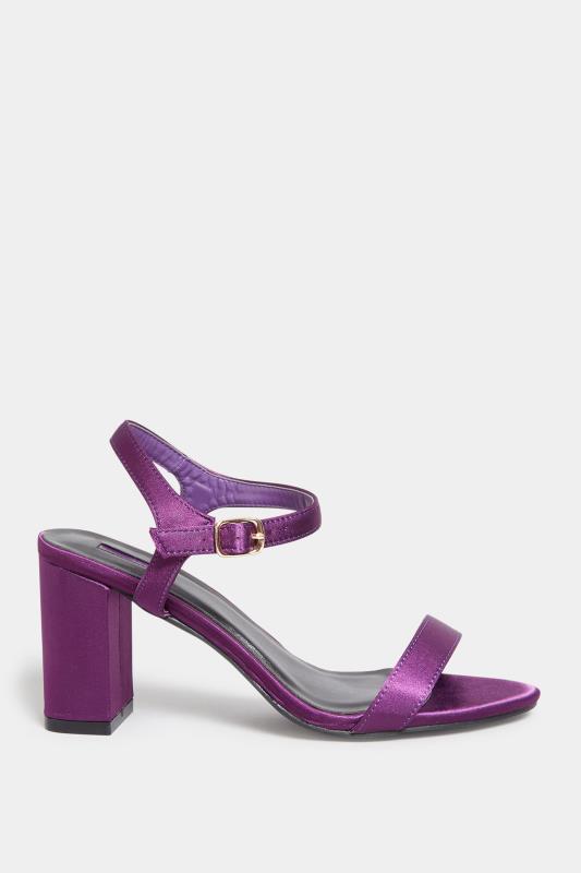 LIMITED COLLECTION Purple Block Heel Sandal In Wide E Fit & Extra Wide EEE Fit | Yours Clothing 3