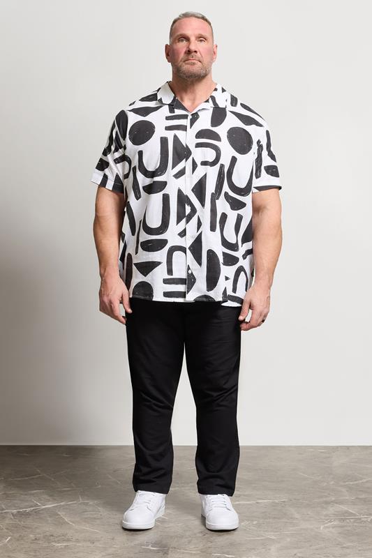 BadRhino Big & Tall Black Linen Formal Trousers | BadRhino 1