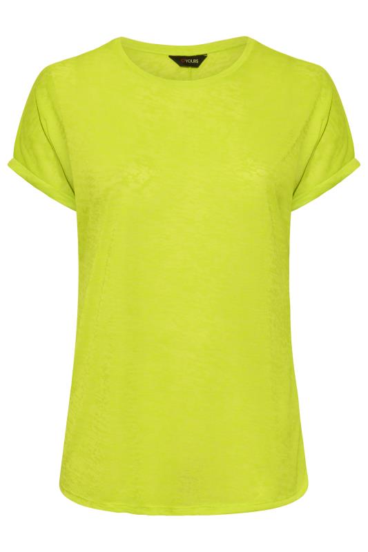 Plus Size Yellow Burnout Grown On Sleeve T-Shirt | Yours Clothing 6