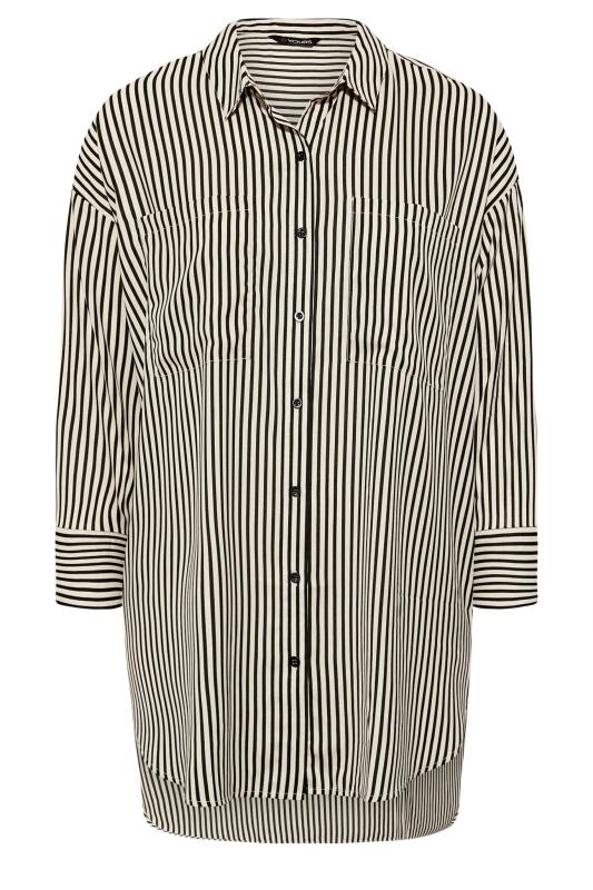 Plus Size Black & Cream Stripe Oversized Boyfriend Shirt | Yours Clothing 6