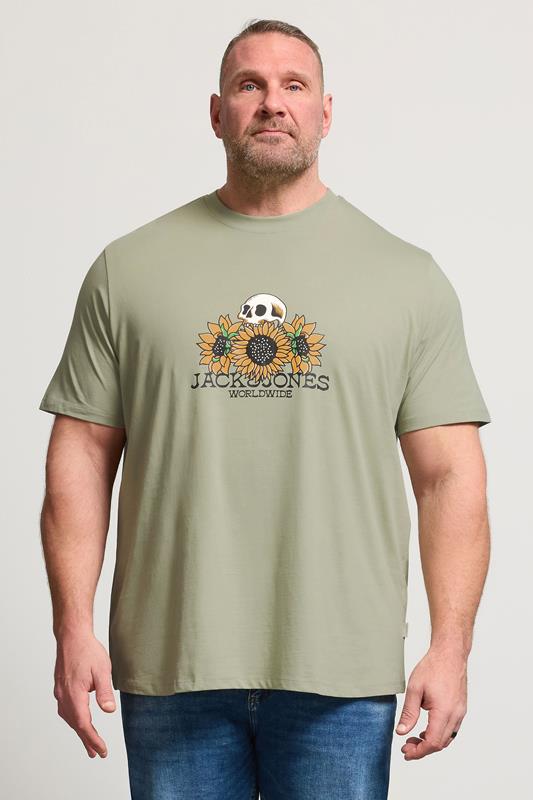  JACK & JONES Big & Tall T-shirt vert prairie à imprimé graphique