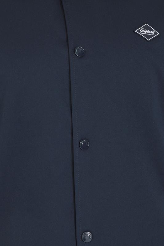 JACK & JONES Big & Tall Navy Blue Button Up Jacket | BadRhino 2
