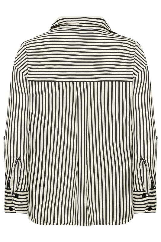 YOURS PETITE Plus Size Black & Cream Stripe Shirt | Yours Clothing 7