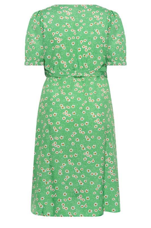 LIMITED COLLECTION Curve Green Sweetheart Neckline Floral Print Tea Dress | Yours Clothing 7