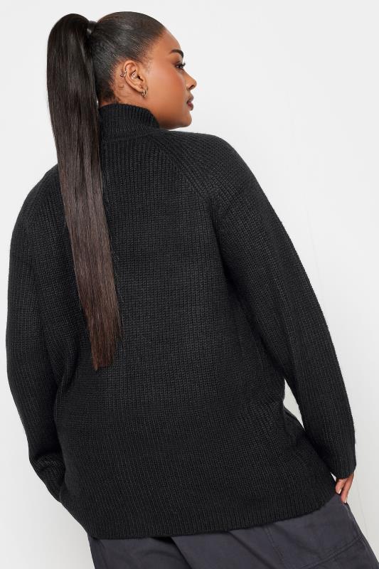 YOURS Plus Size Black Zip Through Cardigan | Yours Clothing 3