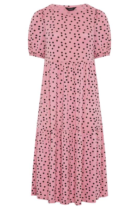 Dusky Pink Polka Dot Puff Sleeve Midaxi Dress_F.jpg