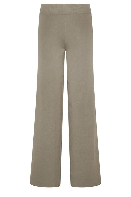LTS Tall Women's Mocha Brown Knitted Wide Leg Trousers | Long Tall Sally 5