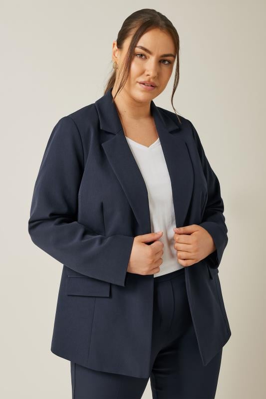 EVANS Plus Size Navy Blue Blazer | Evans 2