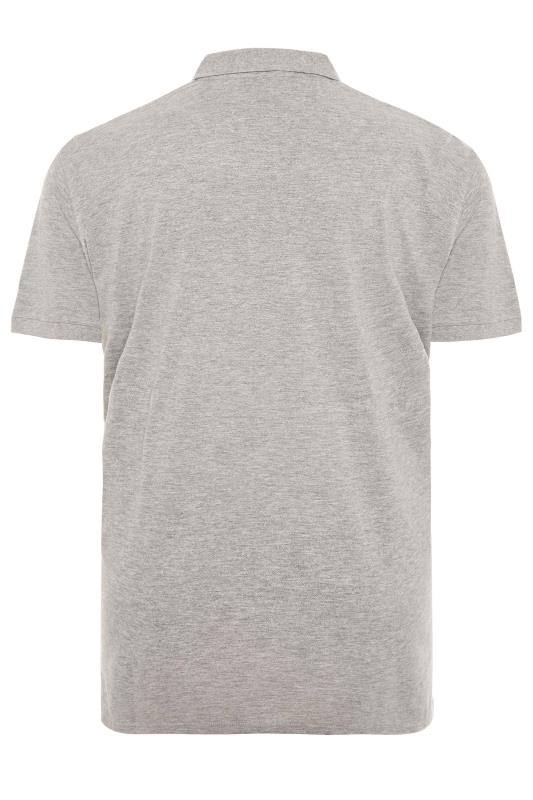 D555 Light Grey Marl Basic Polo Shirt | BadRhino 4