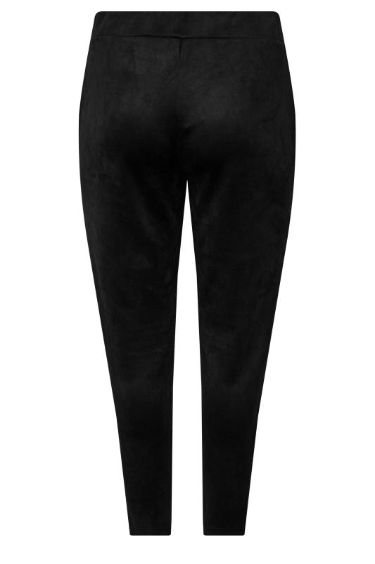 Plus Size Black Faux Suede Joggers | Yours Clothing 7