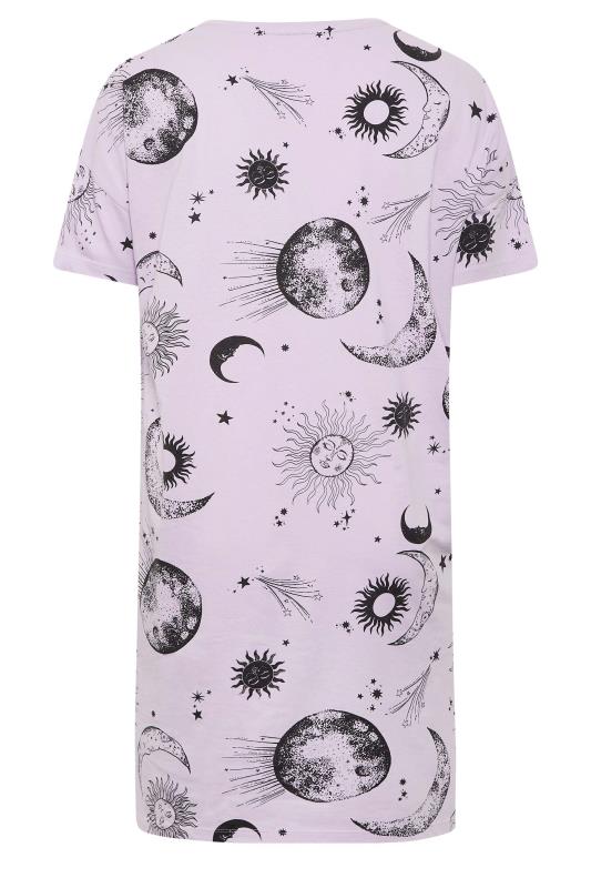 YOURS Plus Size Purple Celestial Print Oversized Sleep Tee Nightdress | Yours Clothing 7