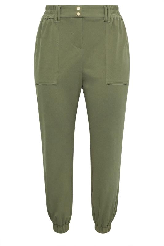 YOURS Plus Size Khaki Green Cuffed Cargo Joggers in 2023