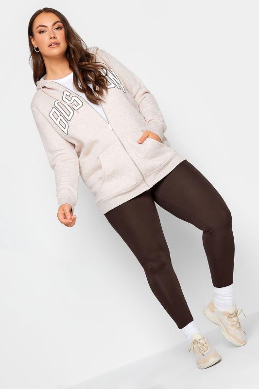 YOURS Plus Size Brown Stretch Leggings | Yours Clothing 2