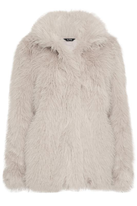 LTS Tall Light Grey Faux Fur Coat | Long Tall Sally  7