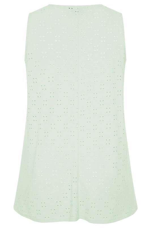 Mint Green Broderie Anglaise Swing Top | Yours Clothing 6
