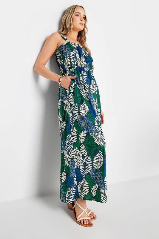  Grande Taille LTS Tall Navy Blue Tropical Print Maxi Dress