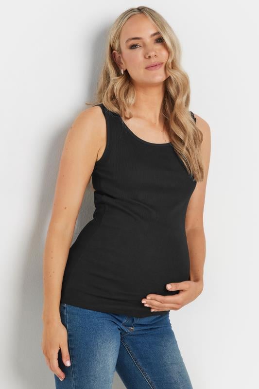  Tallas Grandes LTS Tall Maternity Black Popper Fastening Nursing Vest