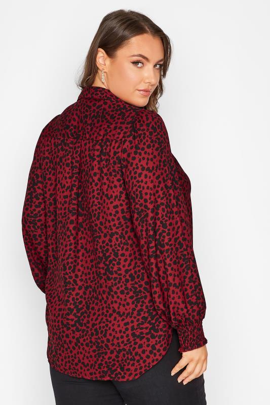 LIMITED COLLECTION Plus Size Wine Red Dalmatian Print Shirt | Yours Clothing 3