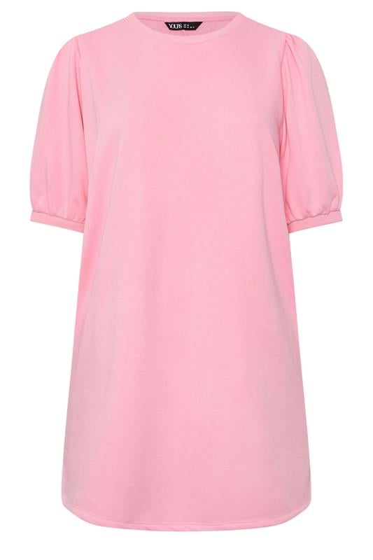 YOURS Plus Size Pink Balloon Sleeve Dress | Yours Clothing 5