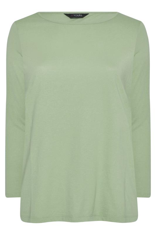Plus Size Sage Green Long Sleeve T-Shirt | Yours Clothing 5