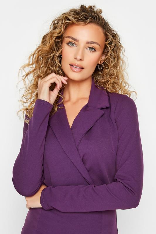 LTS Tall Women's Purple Long Sleeve Scuba Blazer Dress | Long Tall Sally 4