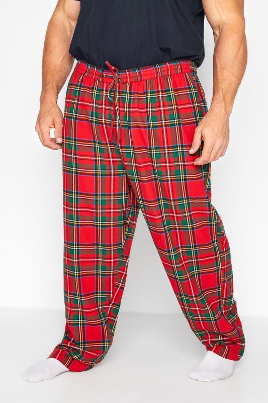  dla puszystych BadRhino Big & Tall Red Tartan Check Pyjama Bottoms