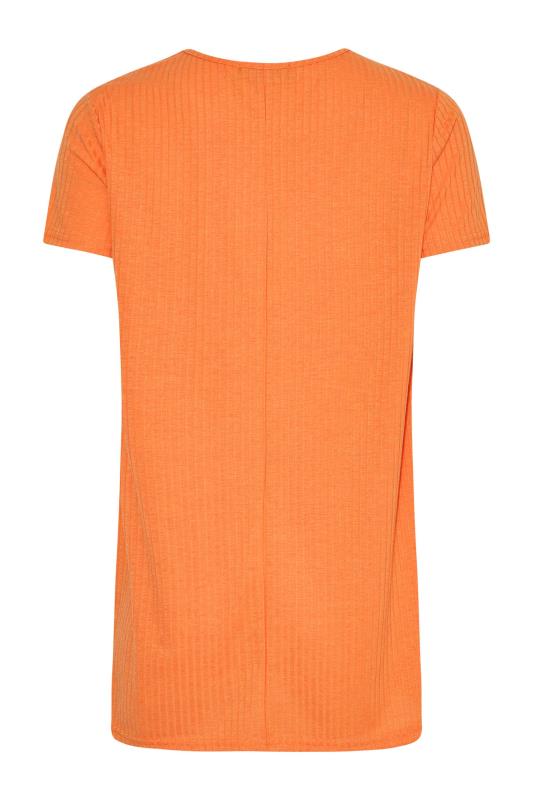 LTS Tall Women's Orange Short Sleeve Ribbed Swing Top | Long Tall Sally  7