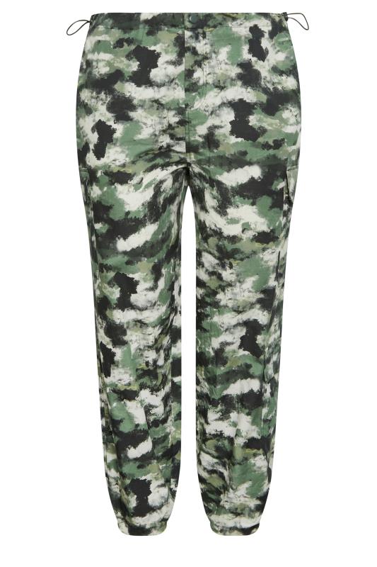 LIMITED COLLECTION Plus Size Green Smudged Camo Print Cargo Trousers | Yours Clothing 5