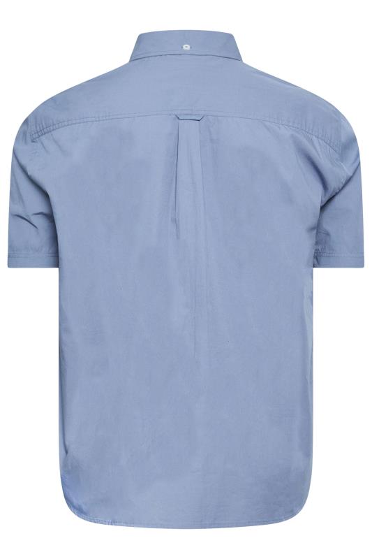 BadRhino Blue Cotton Poplin Short Sleeve Shirt | BadRhino 3