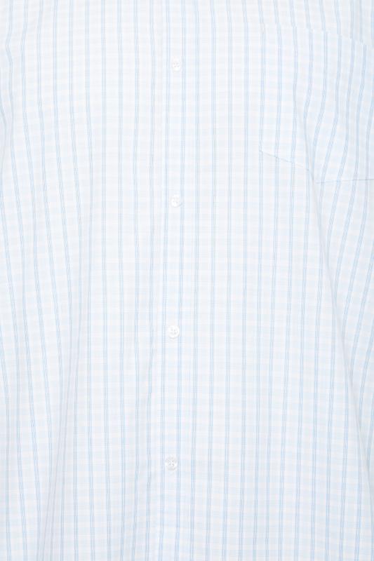 BadRhino Big & Tall Plus Size Light Blue Check Short Sleeve Shirt | BadRhino 2