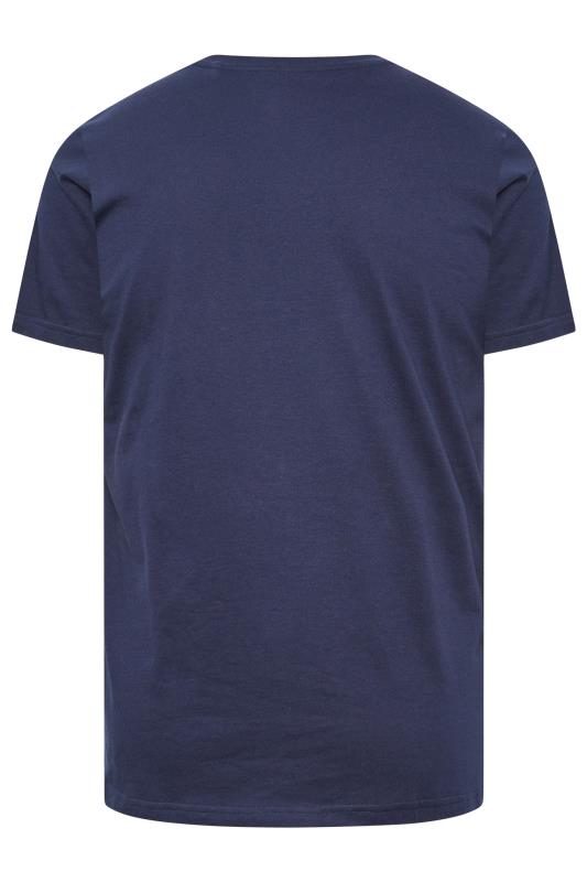 BadRhino Plus Size Big & Tall Navy Blue Eagle Print 'Race' Slogan T-Shirt | BadRhino 4