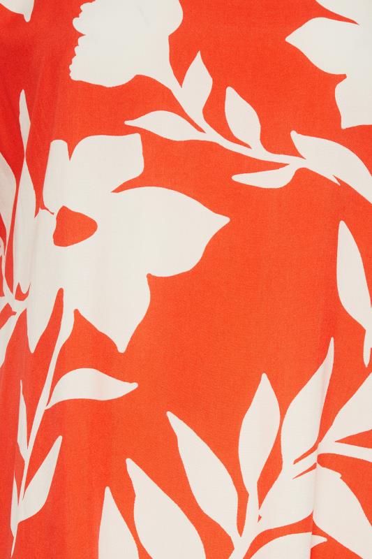 YOURS Curve Plus Size Orange Floral Top | Yours Clothing  5