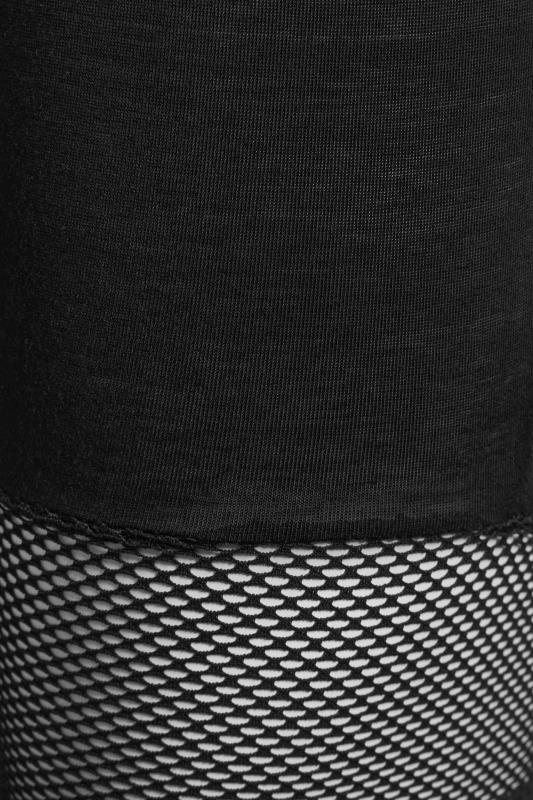 LIMITED COLLECTION Plus Size Black Fishnet Trim Cycling Shorts | Yours Clothing 3