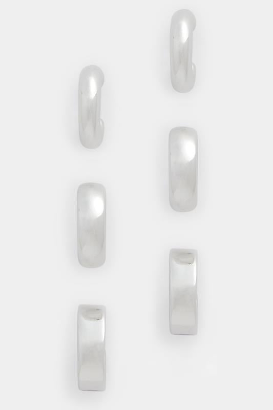  YOURSET 3 PACK Silver Tone Mini Hoop Earrings