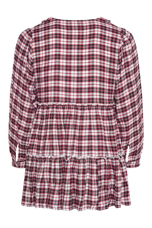 Plus Size LIMITED COLLECTION Red & White Check Tiered Top | Yours Clothing 7